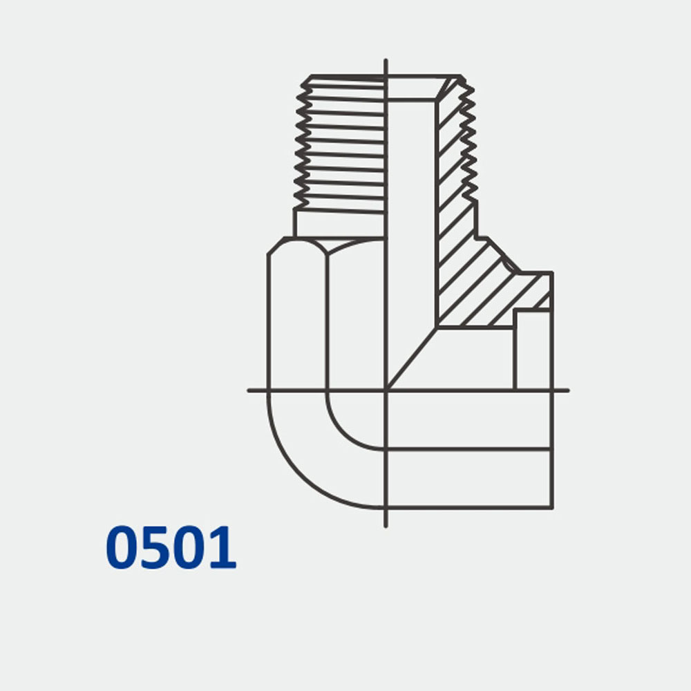 管配件和适配器501孔mp 90°