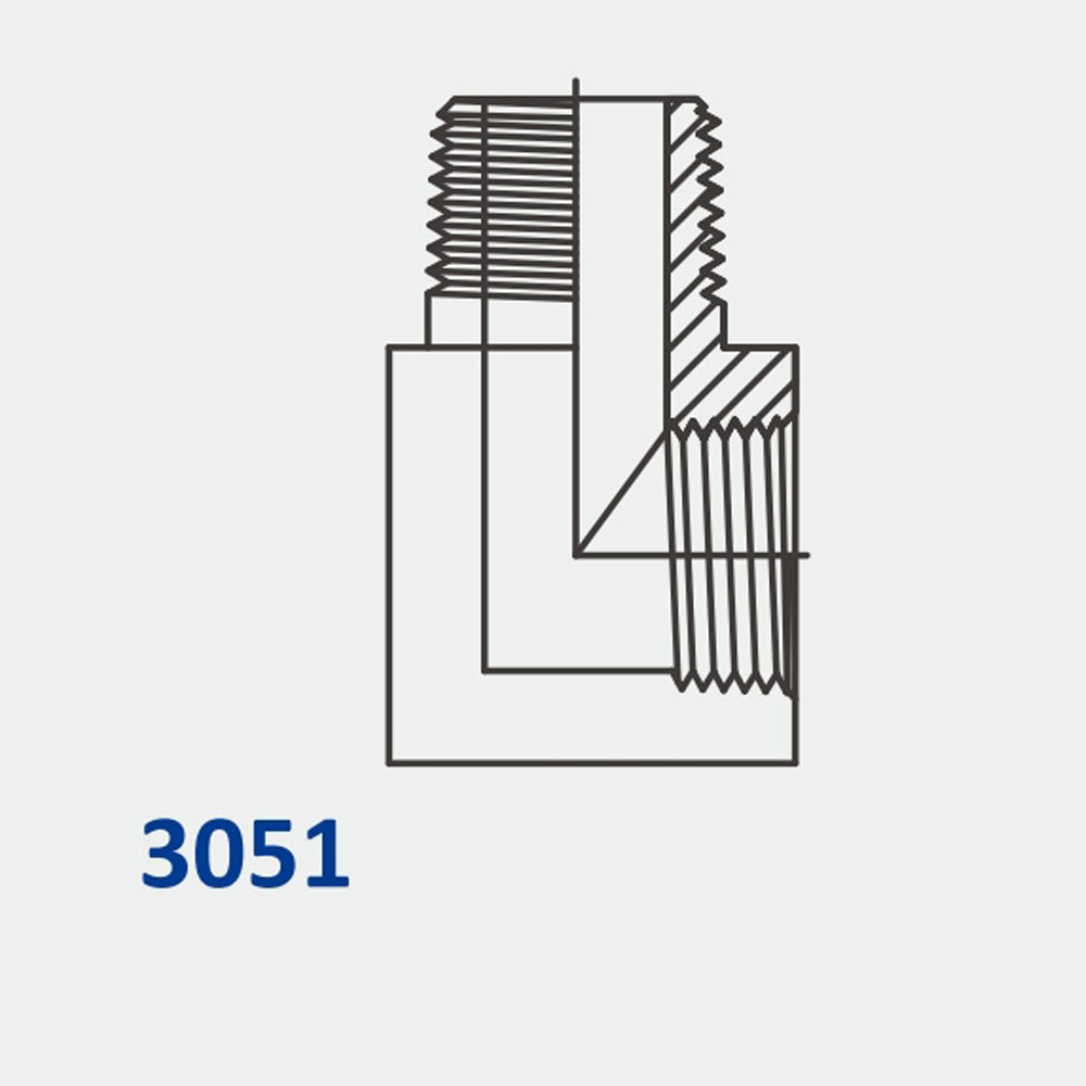 管接头和适配器3051 MJ-FP低轮廓90°