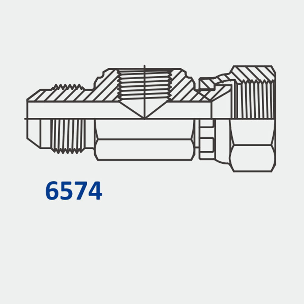 管接头和适配器6574测试点MJ-FJS直w/04 FP， HEX