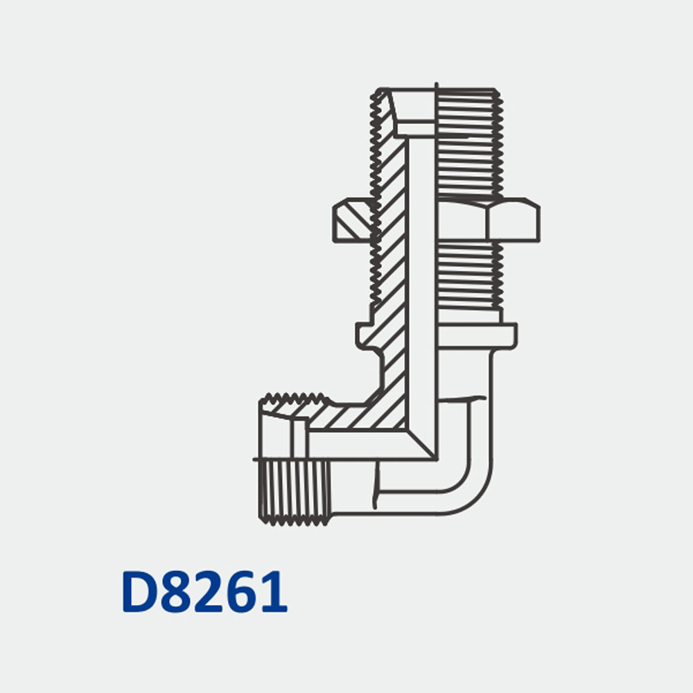 公制咬合型D8261 MBT-MBT舱壁90°阀体