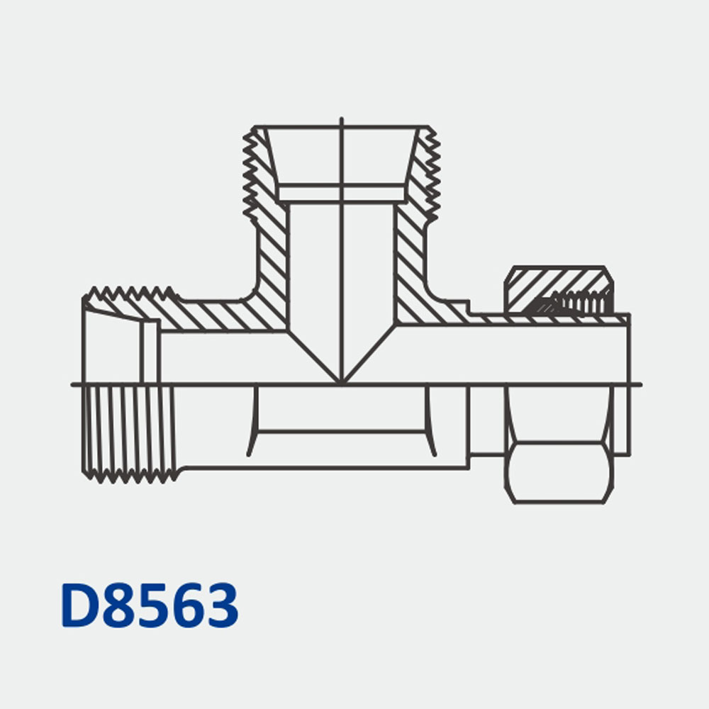 公制咬口型D8563 MBT-FMS-MBT形容词。仅限运行三通体