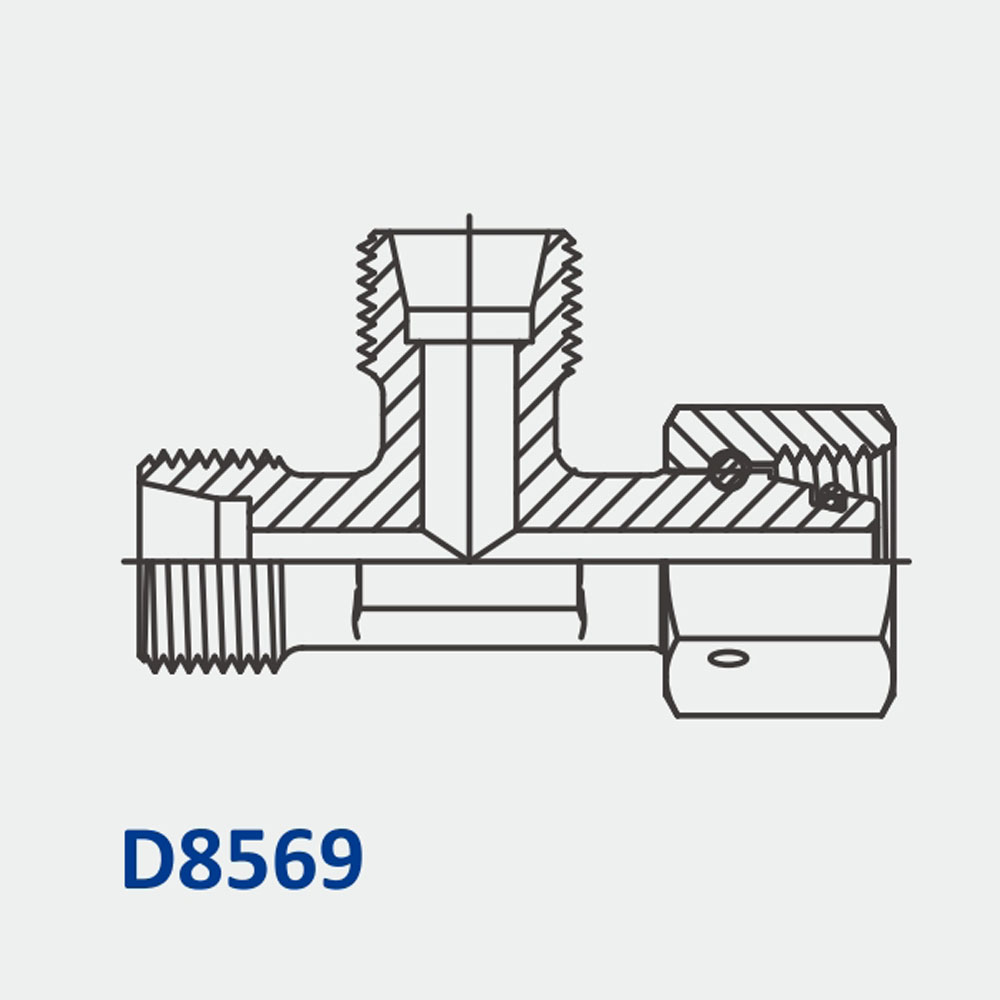 公制咬口型D8569 MBT-FMS-MBT Adj.运行三通体